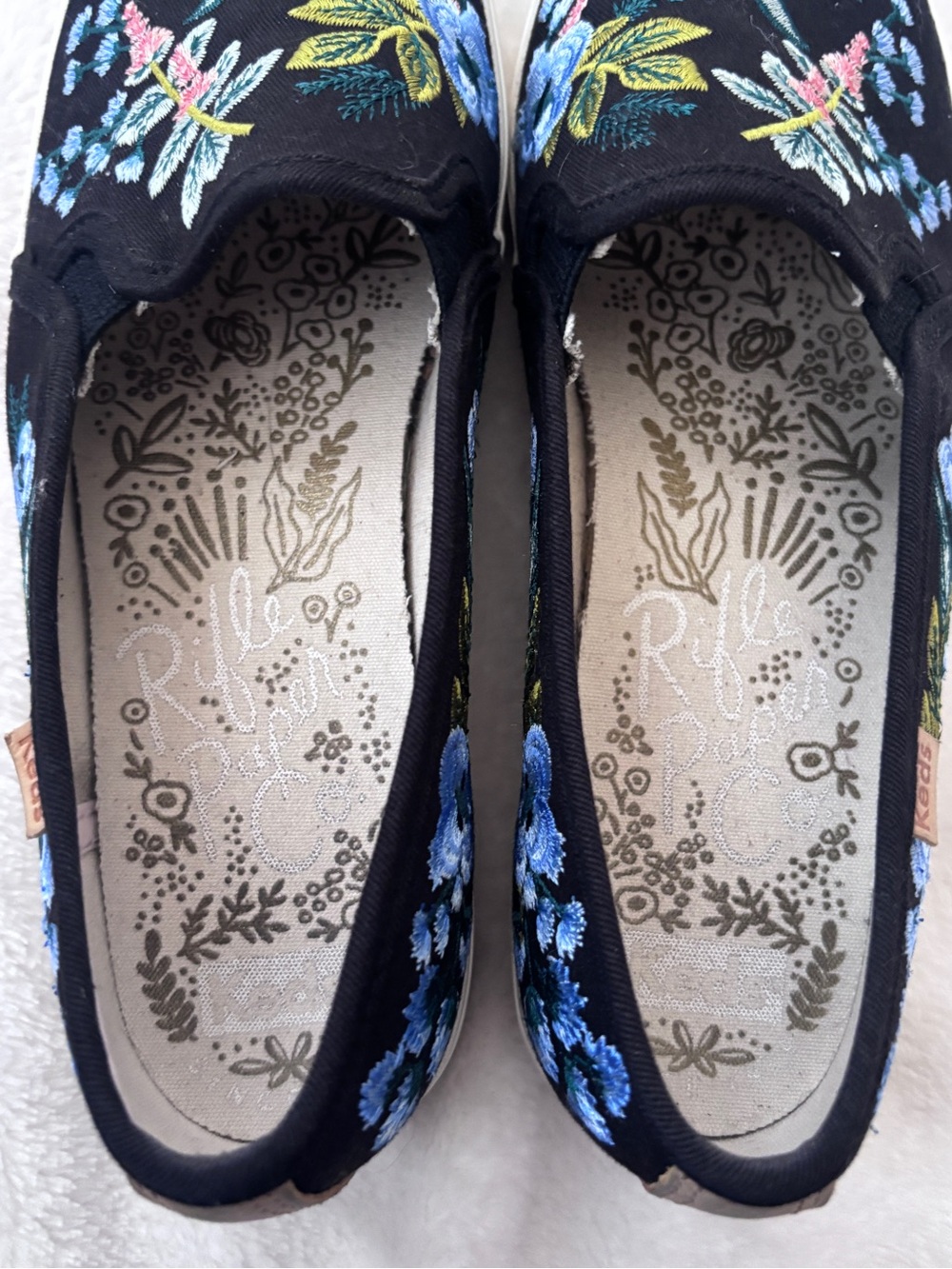 Rifle Paper Co. x Keds Triple Decker Slip-On Platform Sneakers 7.5 Embroidered - Picture 3 of 9